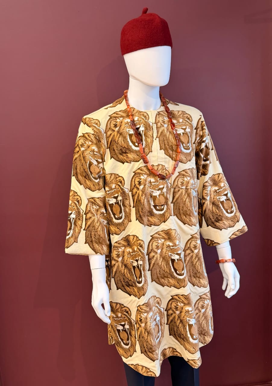 Lion Print Isiagu Shirt for Men