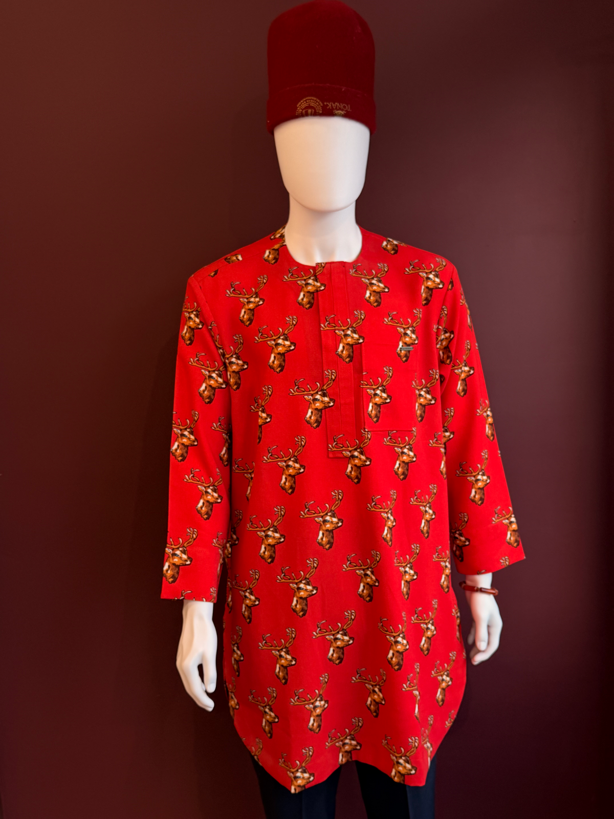 Red Deer Pattern Isiagu for Men